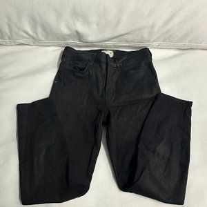 L'AGENCE Black Coated Straight Leg Jeans